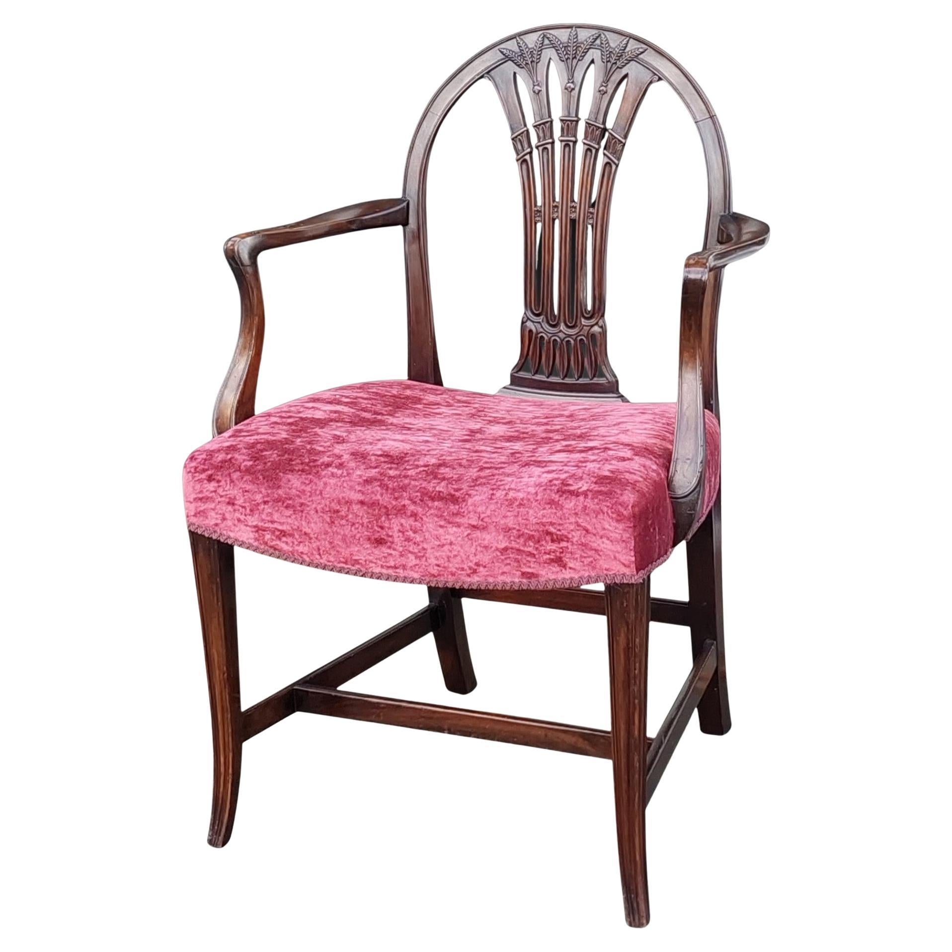 Late 19thC Hepplewhite Style Arm Chair