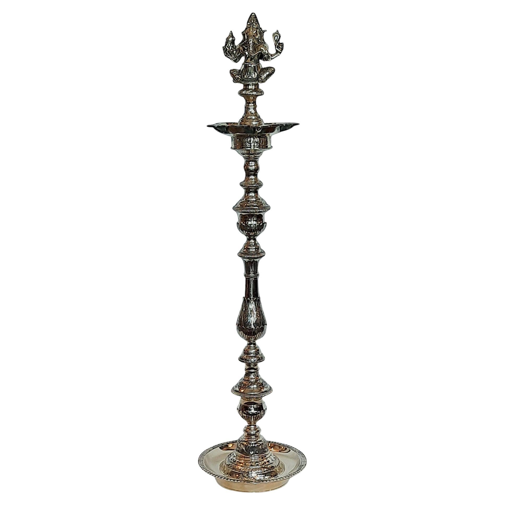 Late 19thC Indian Brass Pedestal Temple Censer
