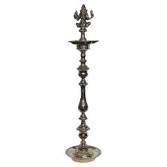 Late 19thC Indian Brass Pedestal Temple Censer