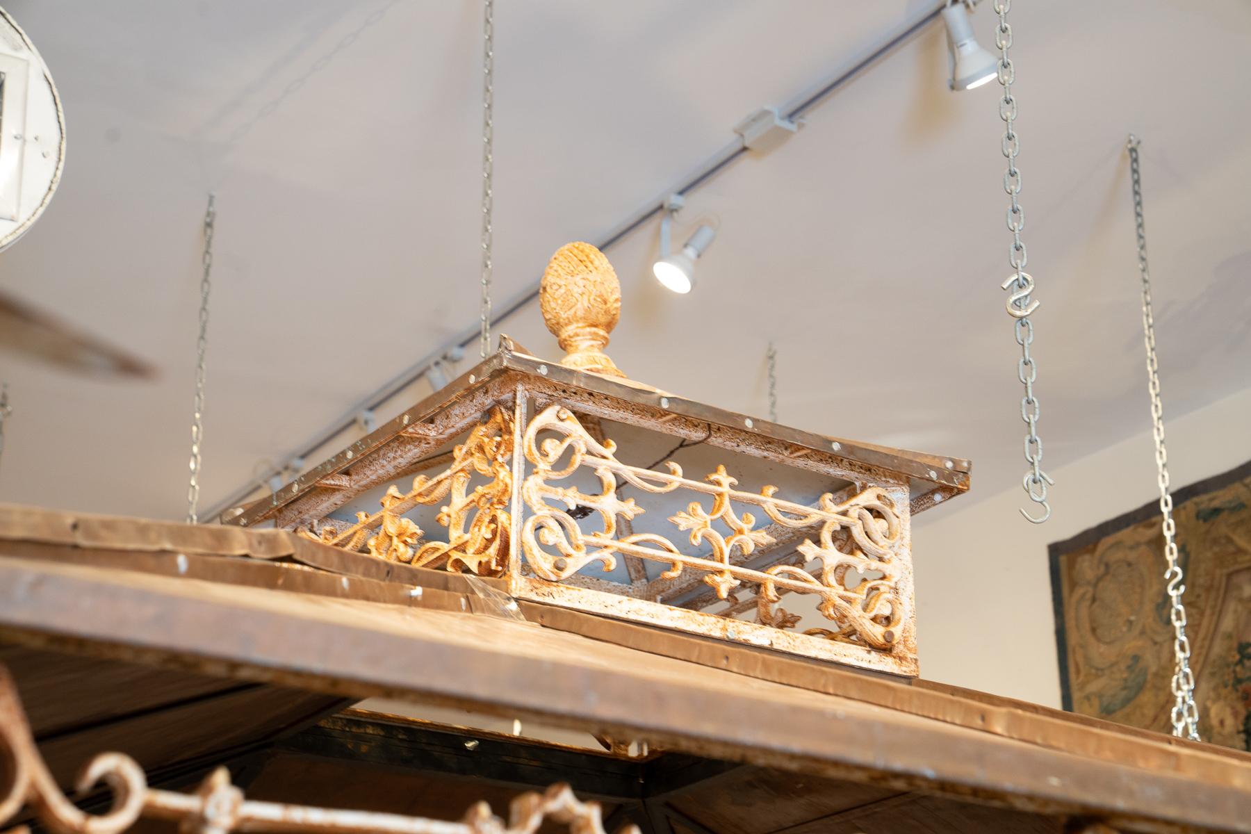 Classical Roman Late 19th Century Iron and Copper Garden Pergola