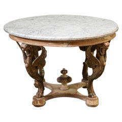 Late 19th Century Italian Carved and Guilded Marble Table