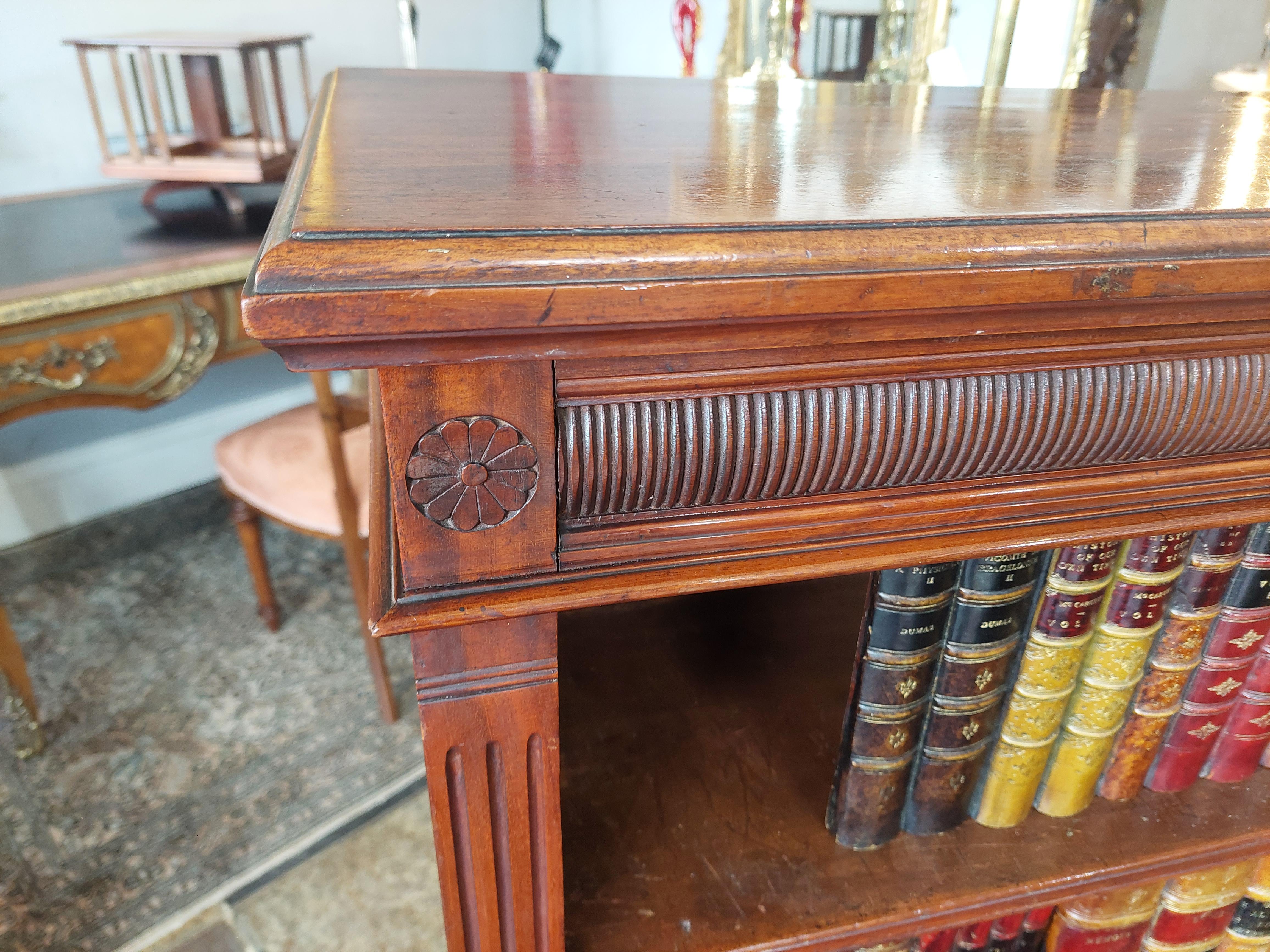 Late Victorian Late 19thC Mahogany Dwarf Open Bookcase by Shoolbred & Co For Sale