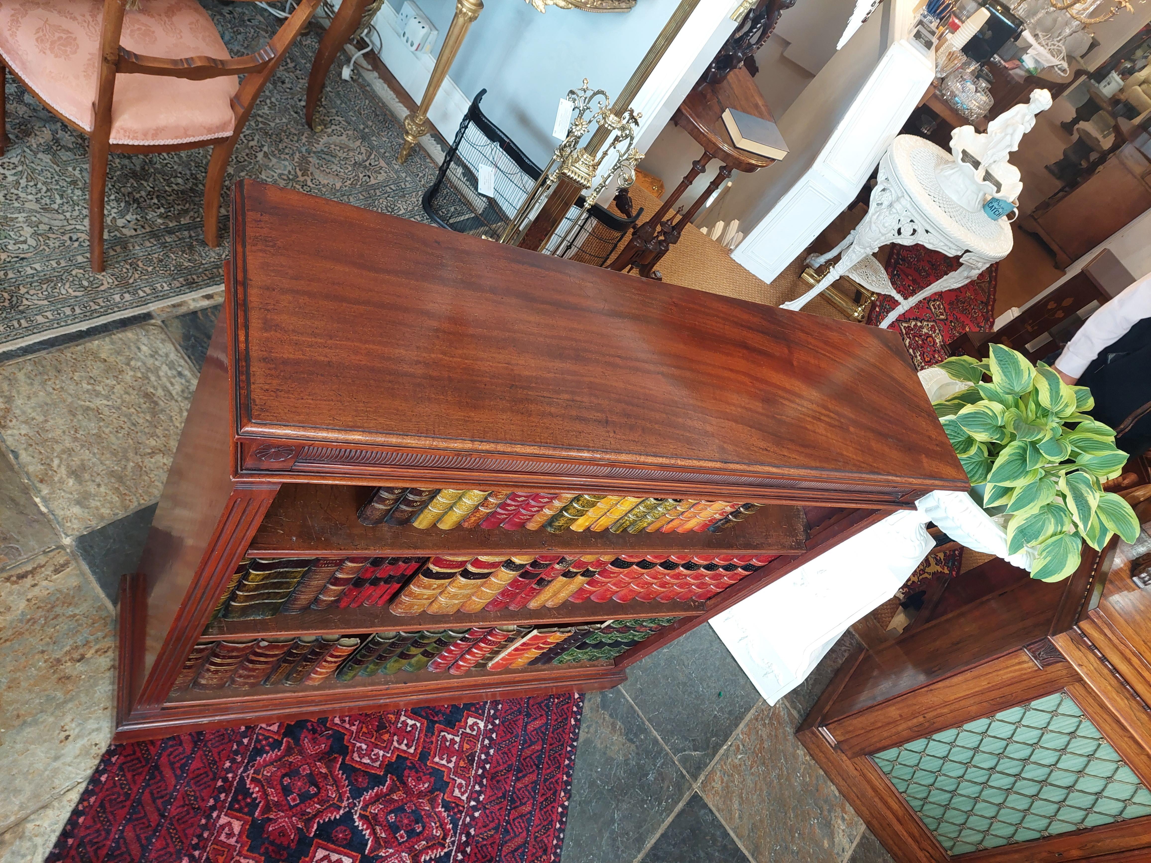 Late 19th Century Late 19thC Mahogany Dwarf Open Bookcase by Shoolbred & Co For Sale