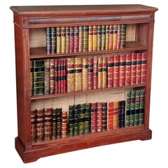 Antique Late 19thC Mahogany Dwarf Open Bookcase by Shoolbred & Co