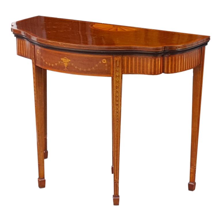 Late 19th Century Mahogany Inlaid Card Table at 1stDibs