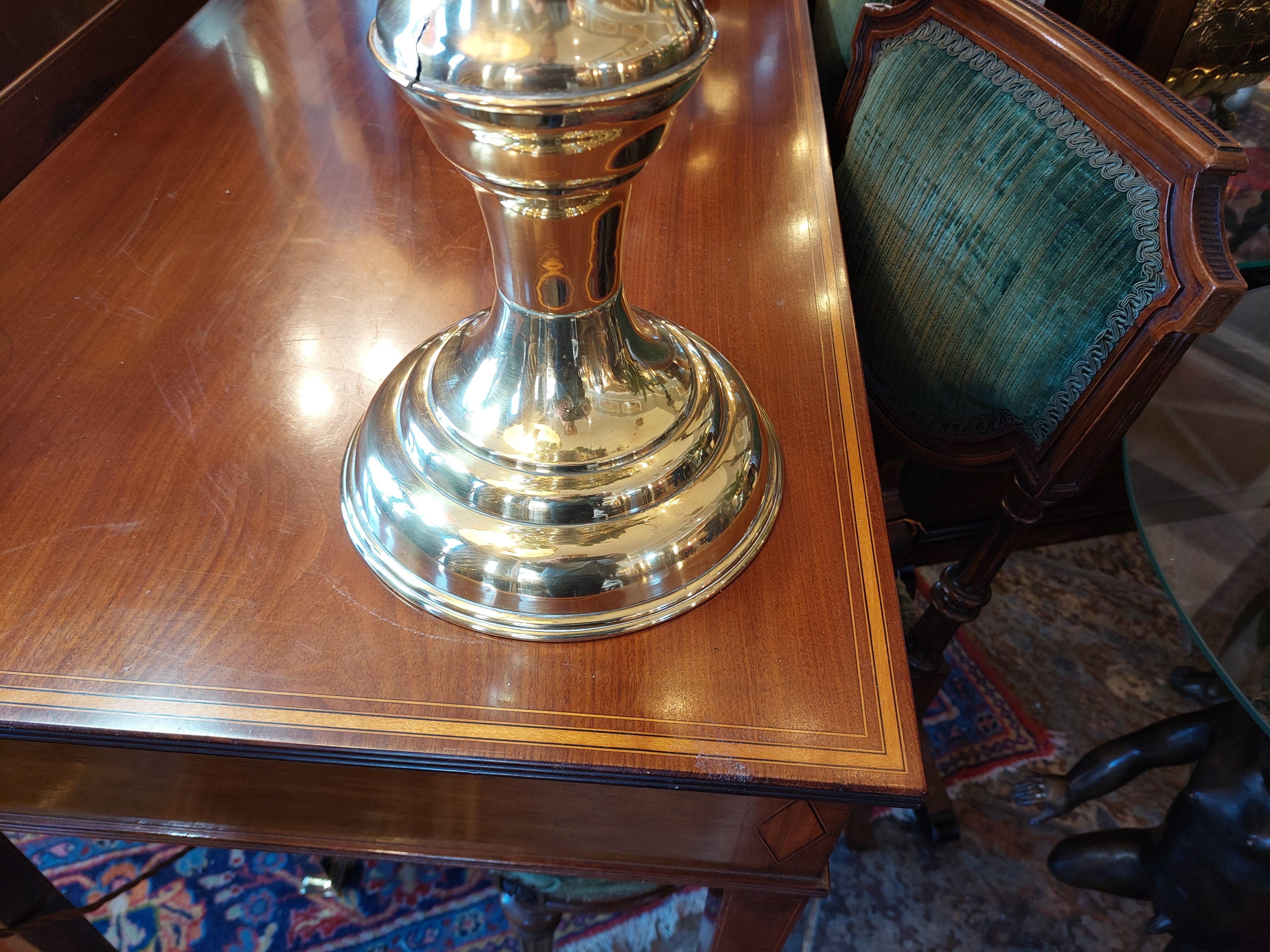 Late 19thC Pressed Brass Planter on Stand For Sale 2