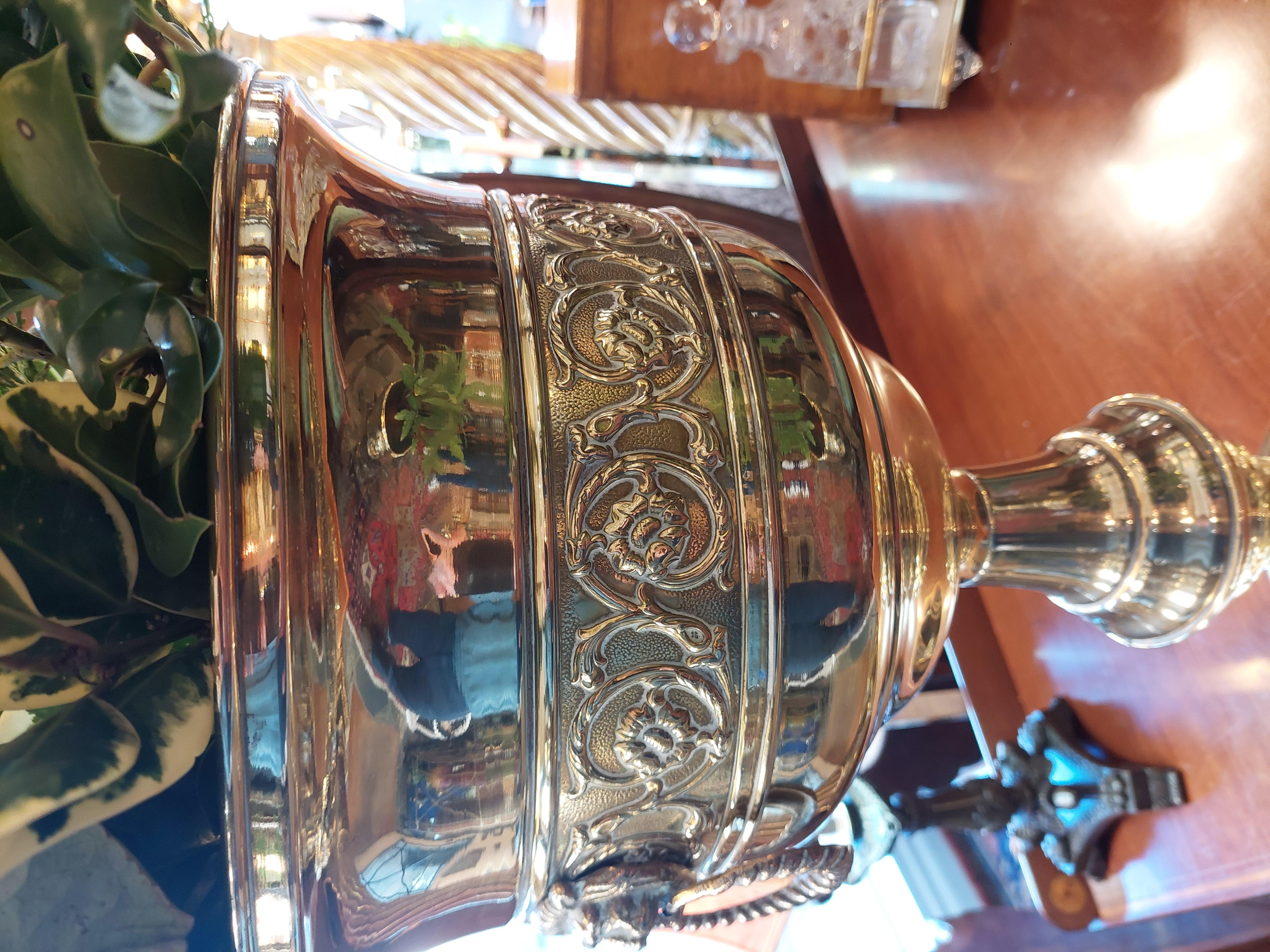 Late 19thC Pressed Brass Planter on Stand For Sale 3