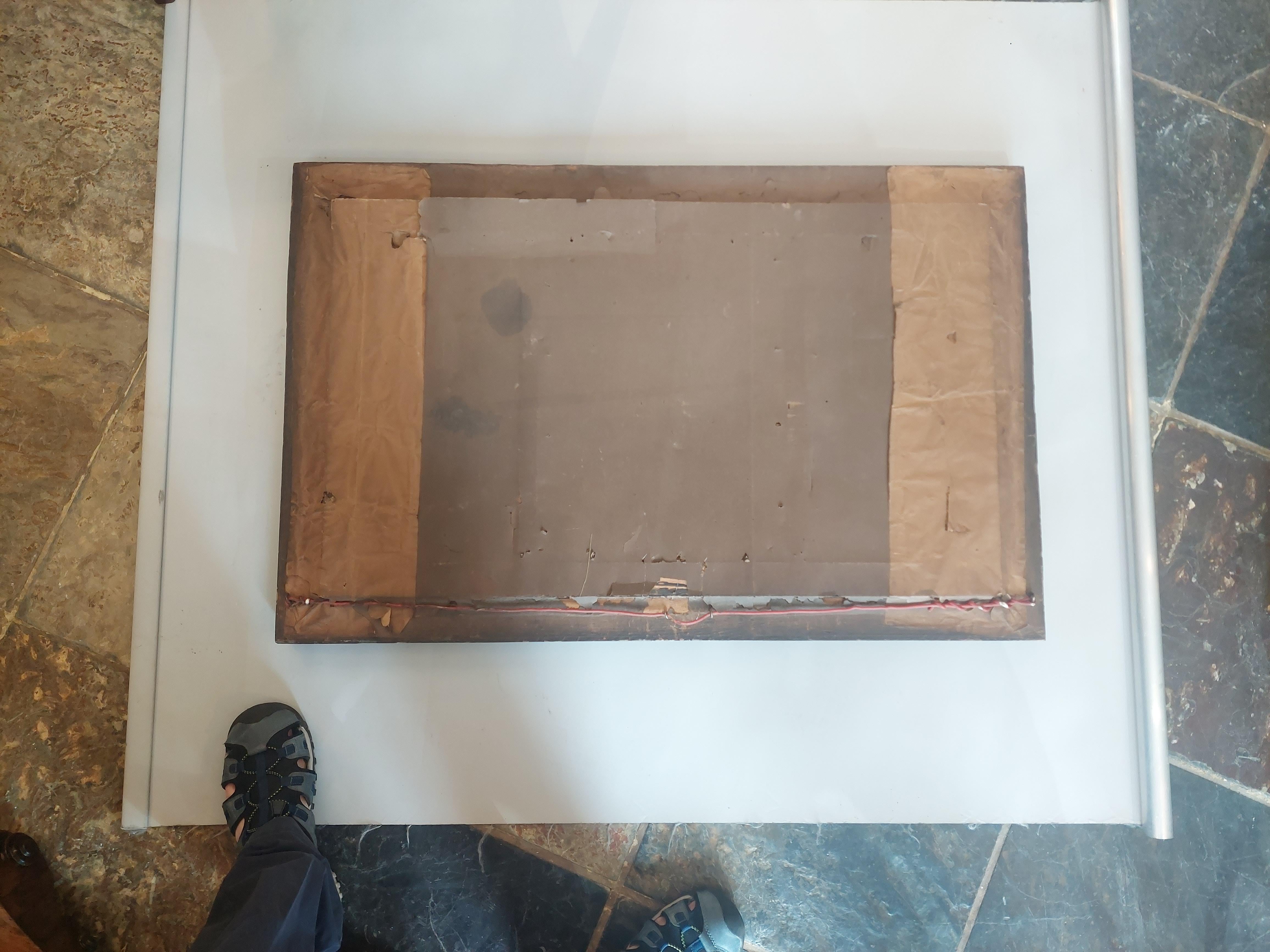 Late 19thC Walnut Devotional Wall Mirror For Sale 2