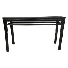 Late 19thCentury China Export Elmwood Black Lacquered Console