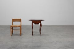 Late 19th‑Century French Louis XV Style Walnut Side Table with Drawer and Side L