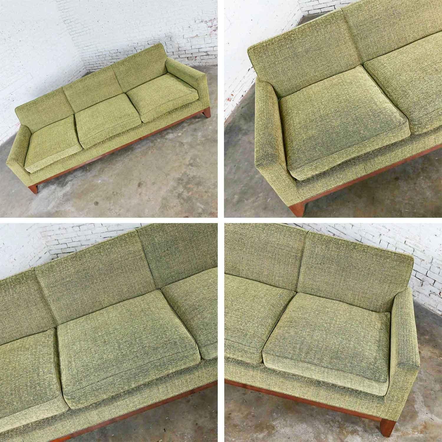Late 20 Modern Custom Made Lawson Style Large Scale Tight Back Sofa Khaki Green 3