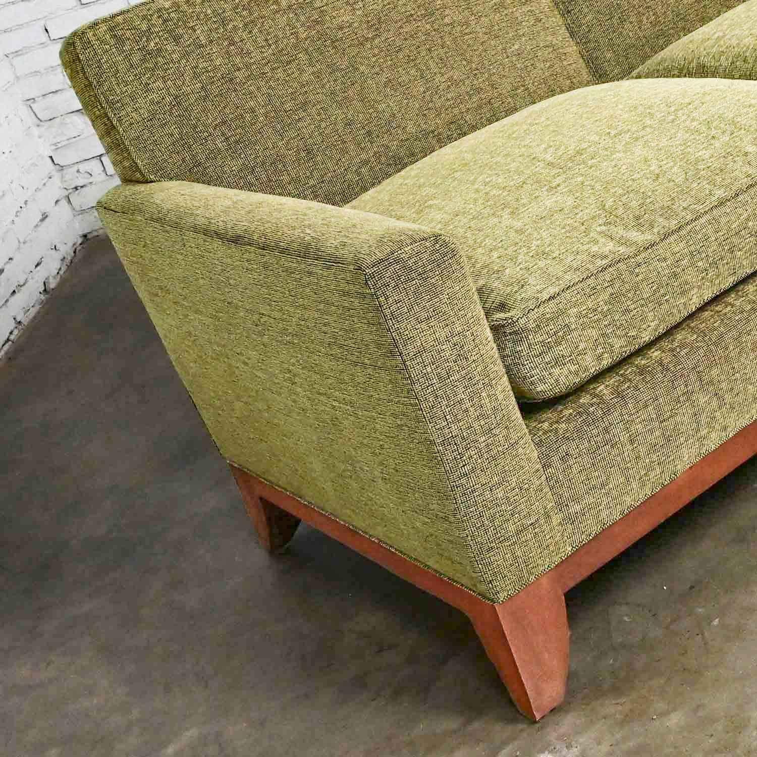Late 20 Modern Custom Made Lawson Style Large Scale Tight Back Sofa Khaki Green 4