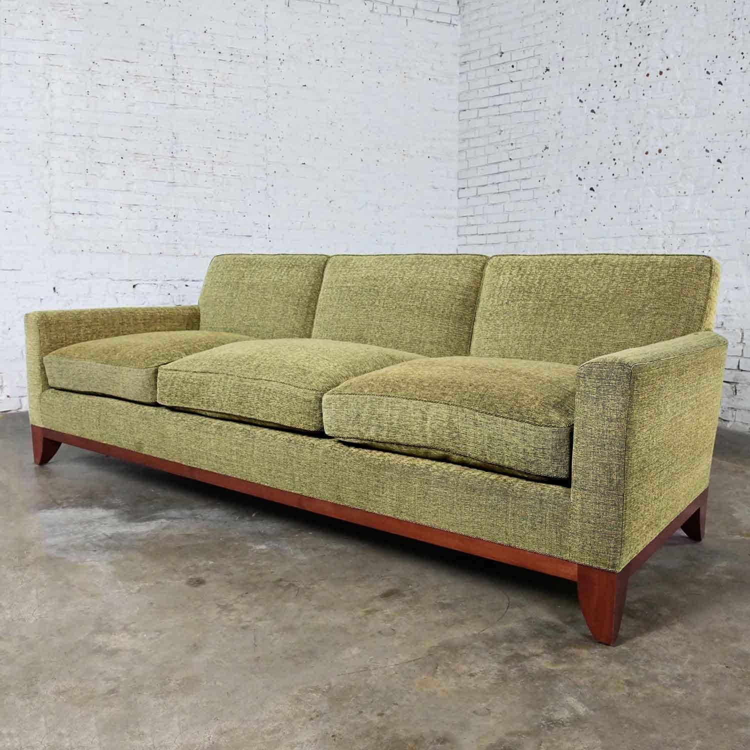 Late 20 Modern Custom Made Lawson Style Large Scale Tight Back Sofa Khaki Green 7