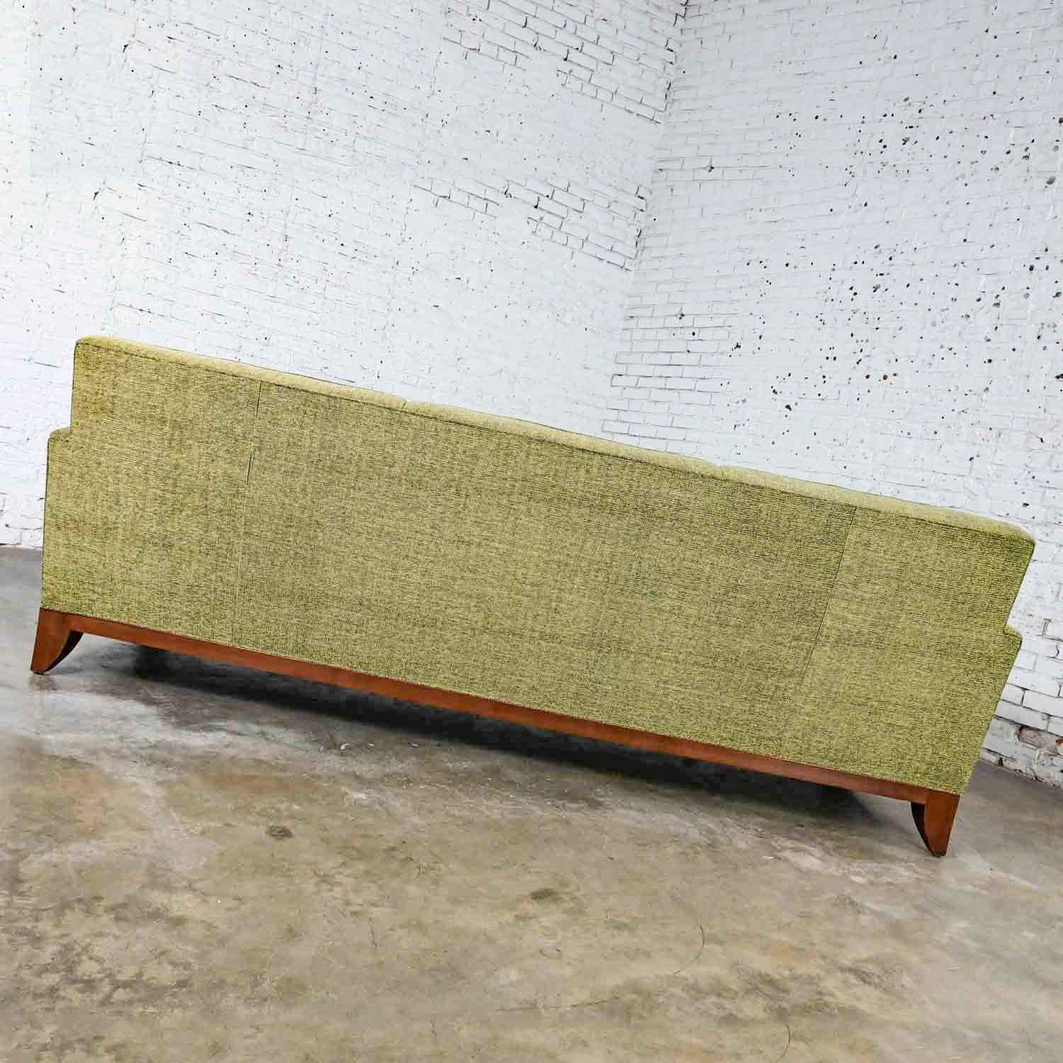 Late 20 Modern Custom Made Lawson Style Large Scale Tight Back Sofa Khaki Green In Good Condition In Topeka, KS