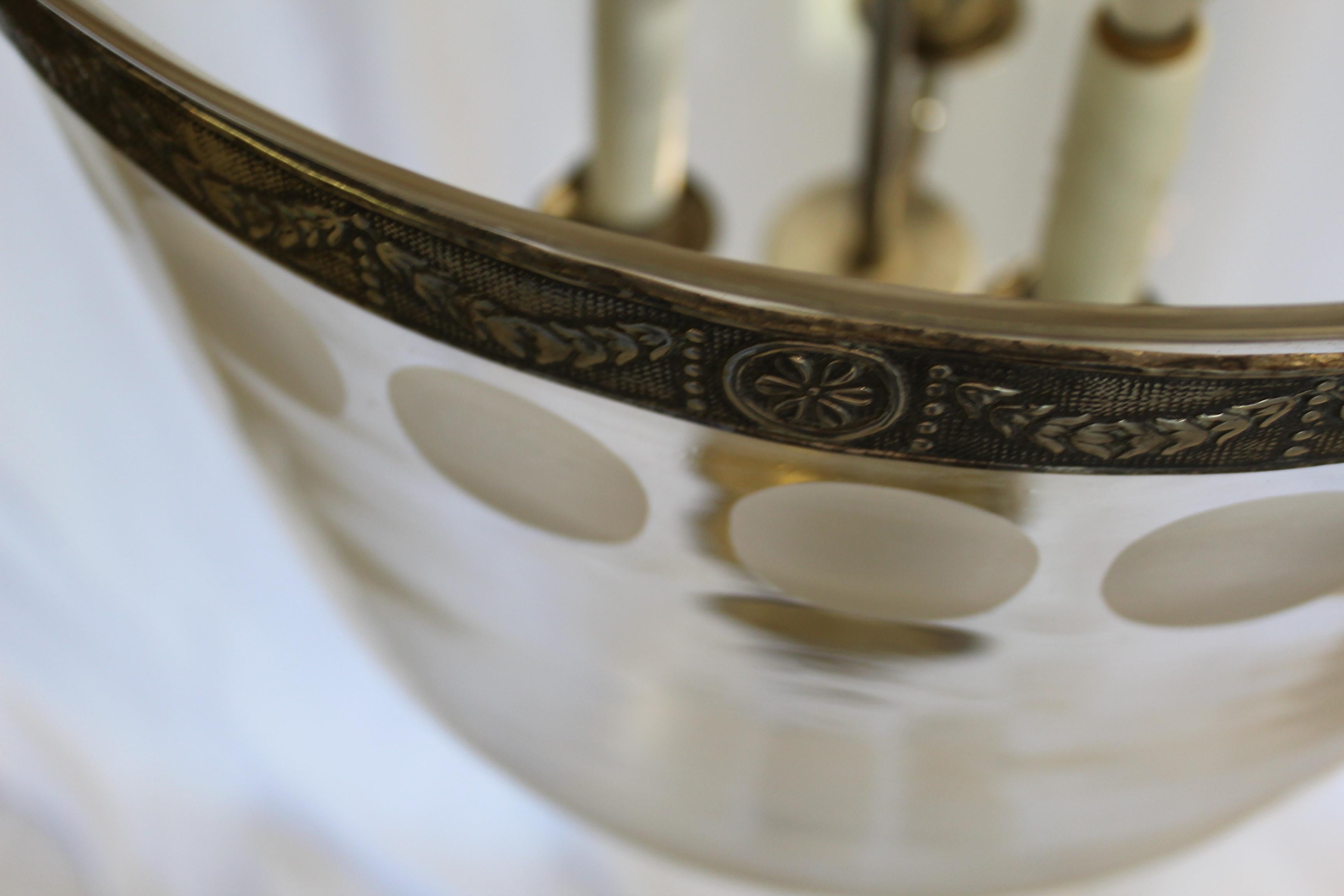 Großes Glockenglas des späten 20. Jahrhunderts, Silberausführung, geschliffene Kreise im Angebot 2