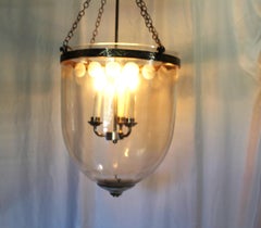 "Extra Large Silver Plated Bell Jar Lantern with Hand Cut Design, 1998"