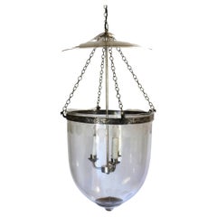 Late 20 th Century Larger Bell Jar , Silver finish , cut Circles