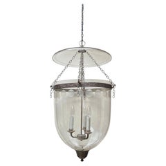 "Extra Large Silver Plated Bell Jar Lantern with Hand Cut Design, 1998"