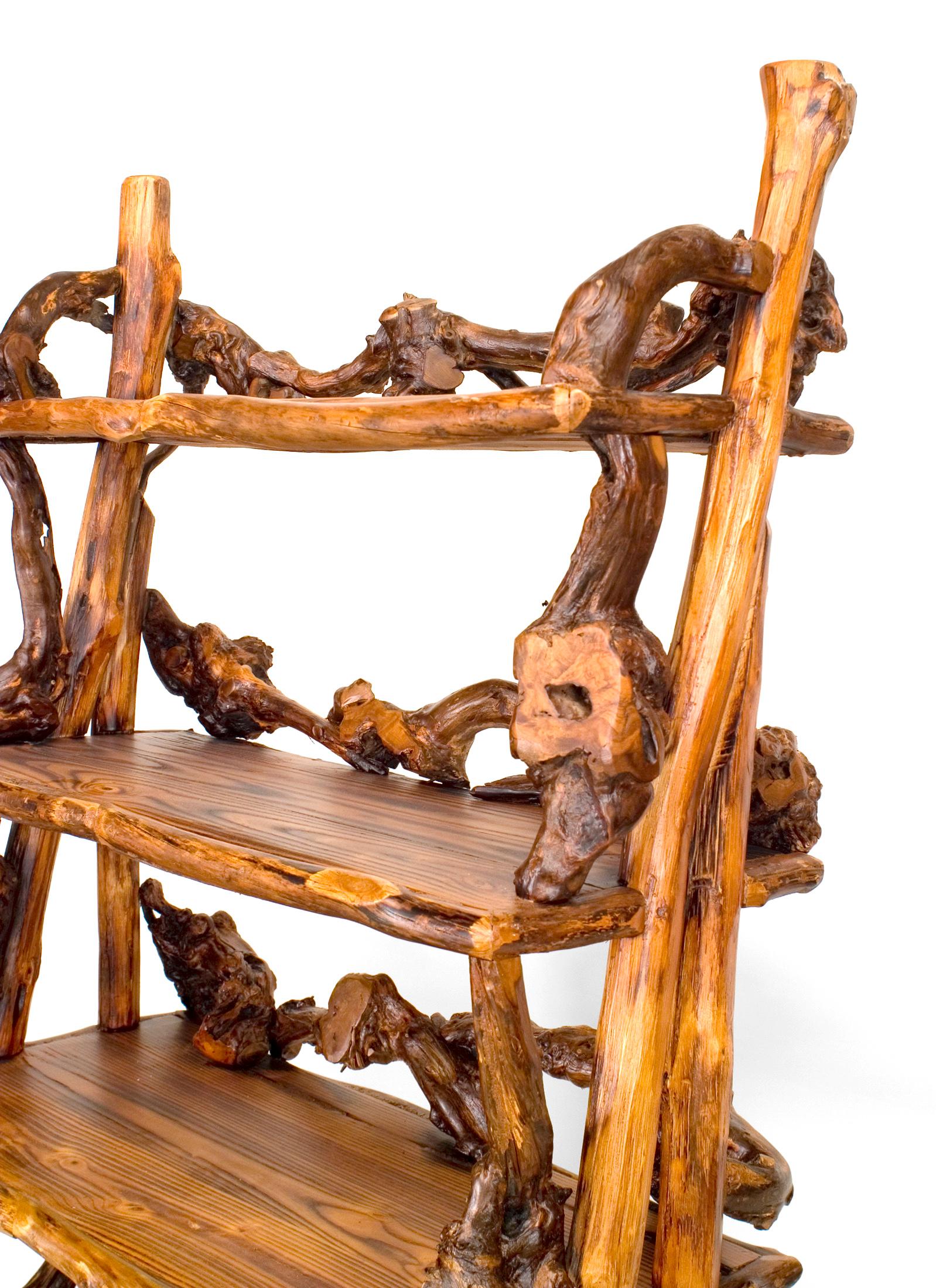 Late 20th c. Adirondack Style Root Filigreed Etagere In Good Condition In New York, NY