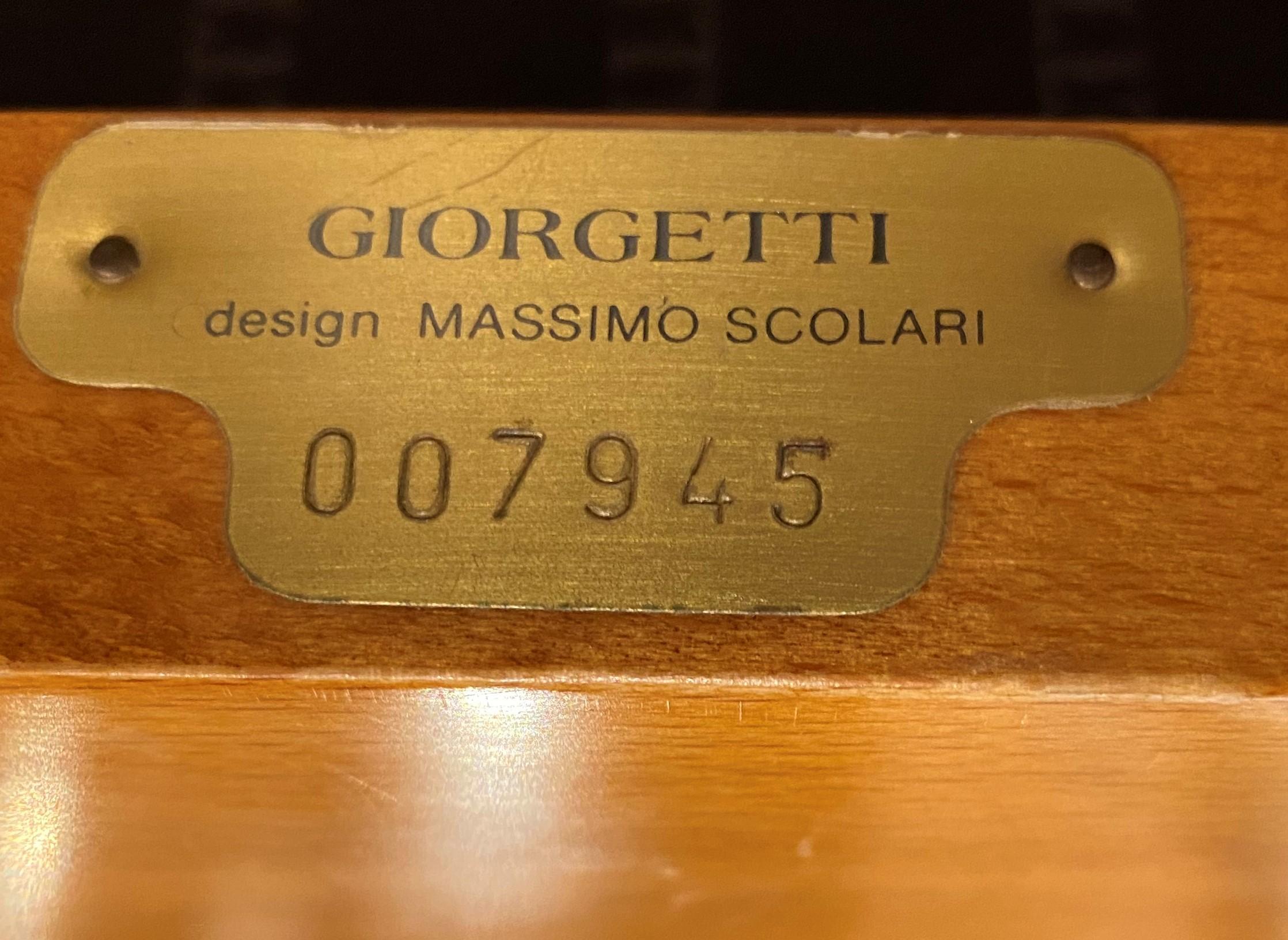 Late 20th c Beech & Ebony Spring Office Chair by Massimo Scolari for Giorgetti For Sale 2