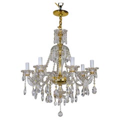Late 20th C. Bohemian Glass & Crystal Garland Chandelier