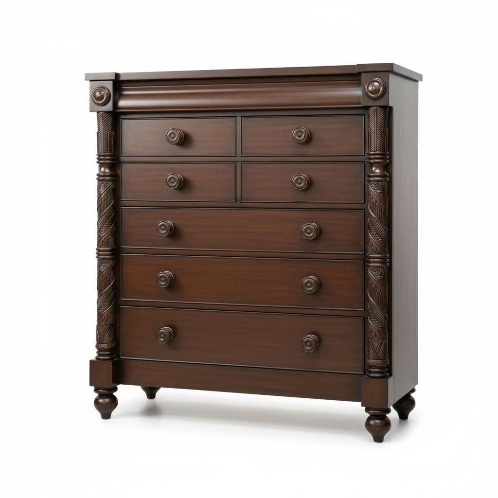 20th Century Late 20th-C. British Colonial Style Tall Chest By Ralph Lauren For Henredon For Sale