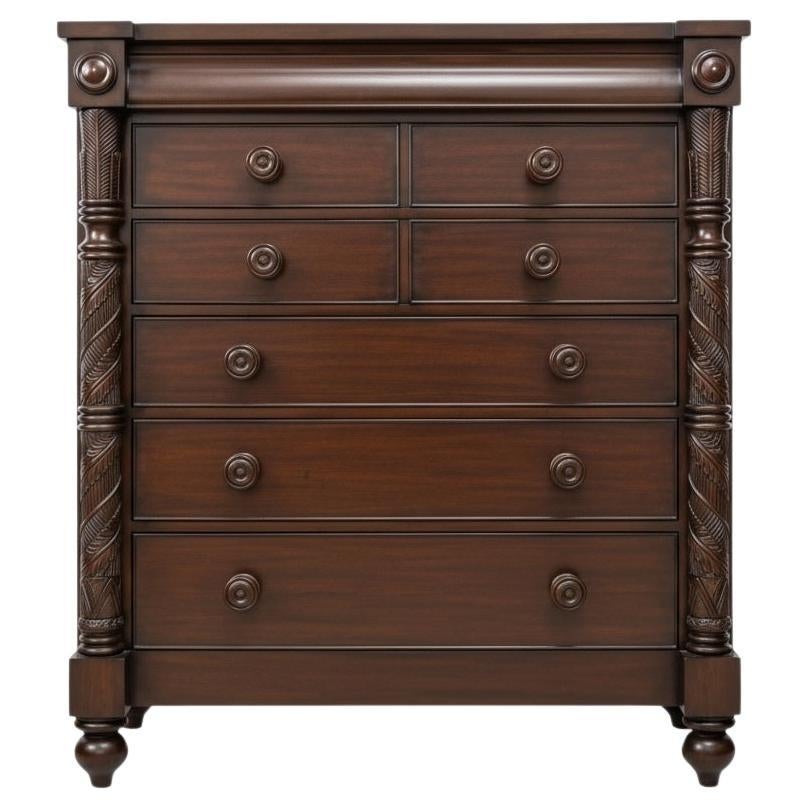 Late 20th-C. British Colonial Style Tall Chest By Ralph Lauren For Henredon For Sale