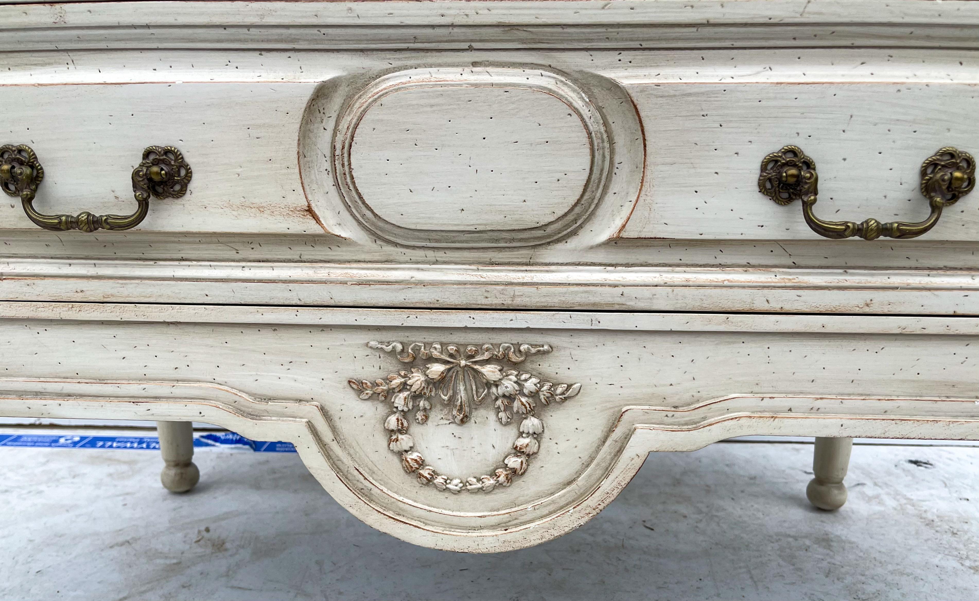 Neoclassical Late 20th-C. Custom French Neo-Classical Style Painted Chests / Side Tables - 2 For Sale