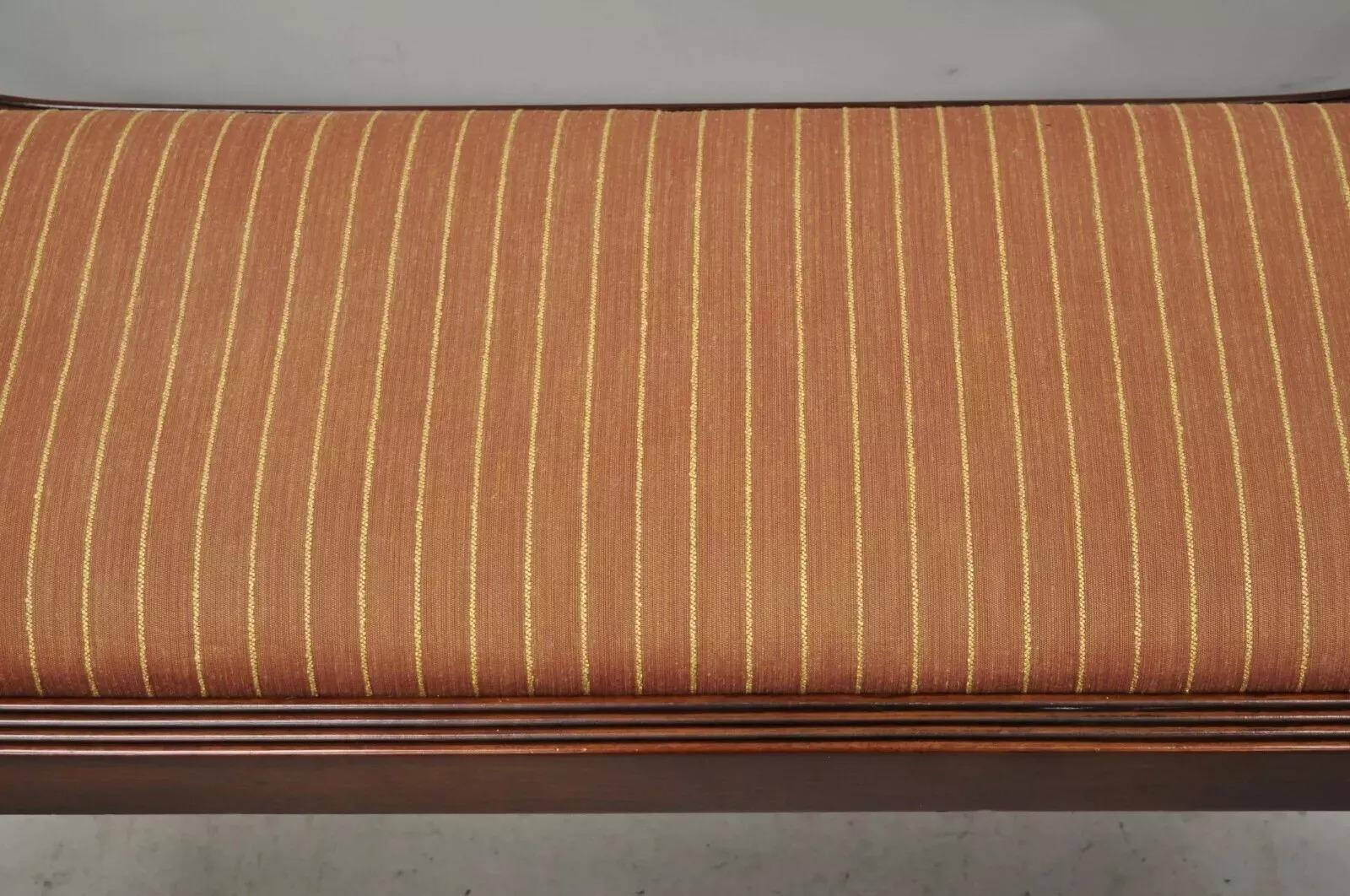Laiton Banc Lyre Regency de la fin du 20e siècle, Duncan Phyfe, style Empire, pieds en pattes de crin et laiton en vente
