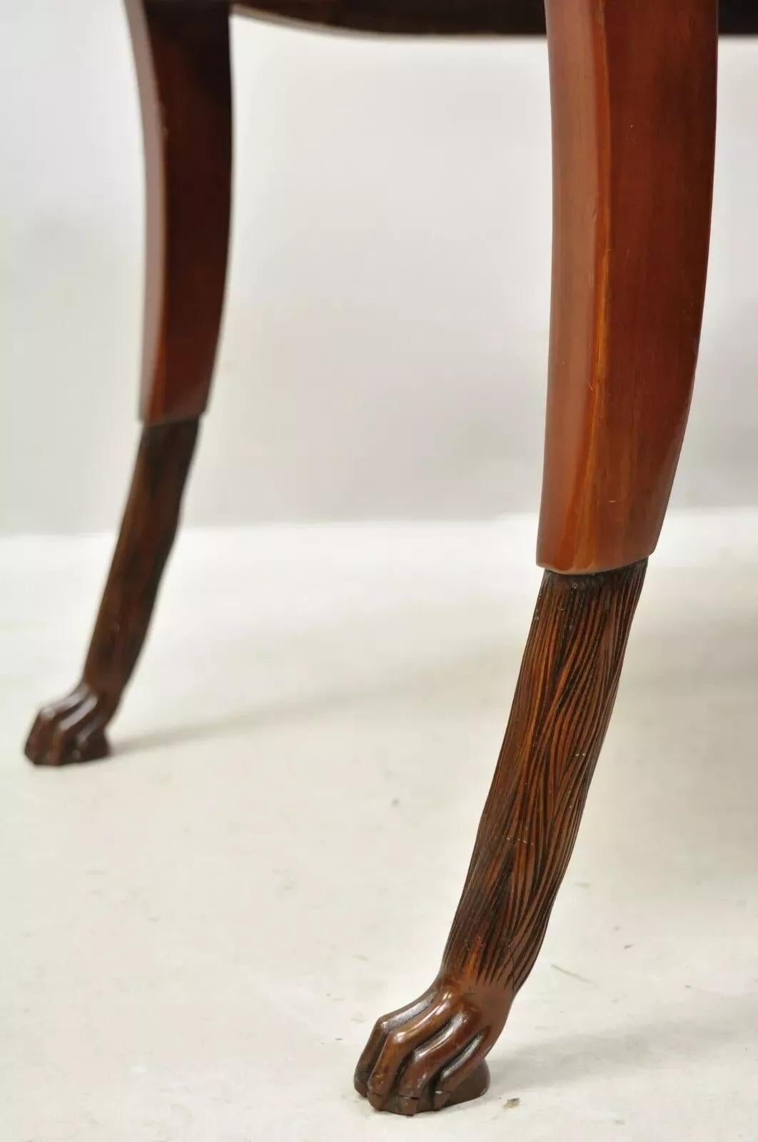 Banc Lyre Regency de la fin du 20e siècle, Duncan Phyfe, style Empire, pieds en pattes de crin et laiton en vente 2