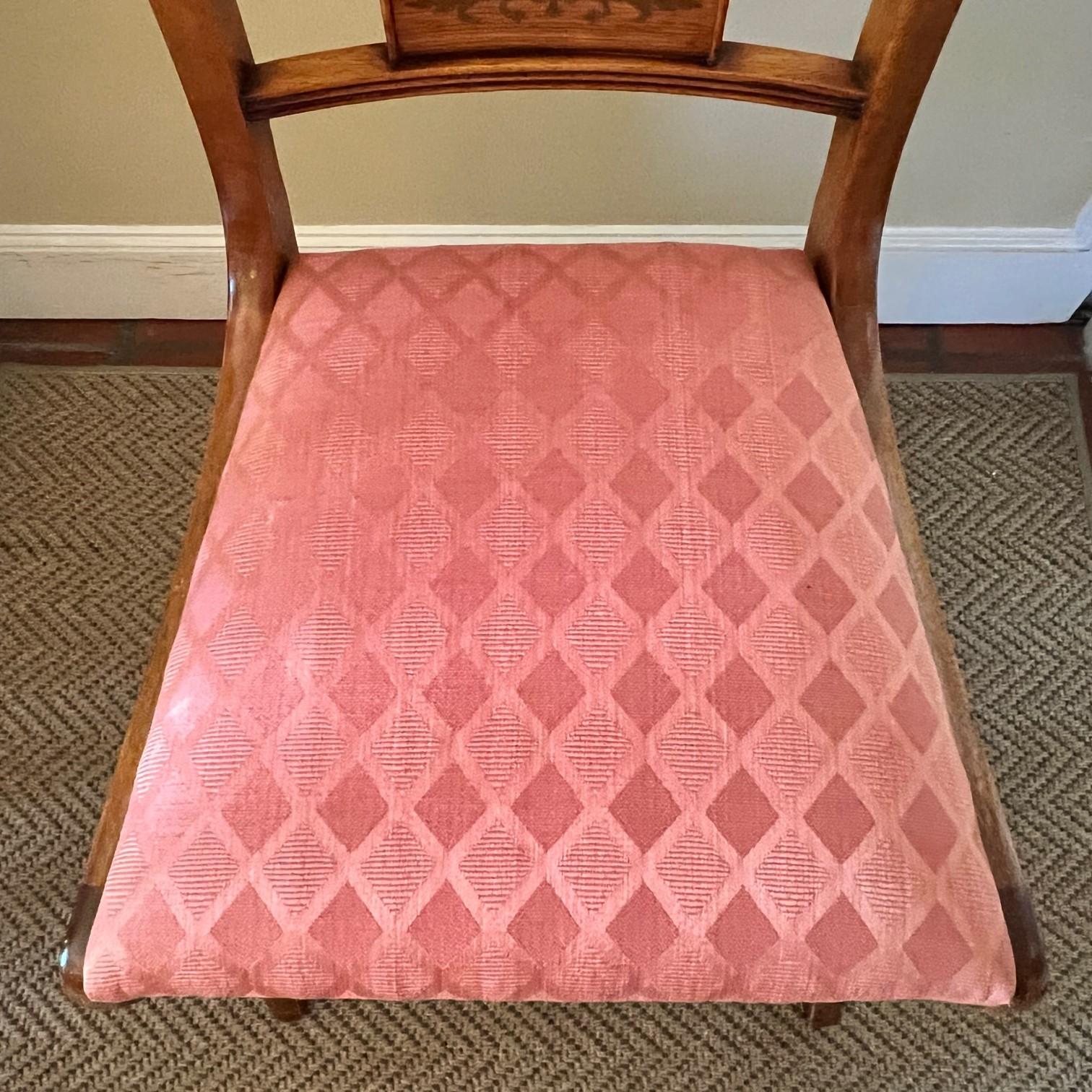 Brass Late 20th C English Regency Style Yew Dining Chairs by Bevan Funnell, 8 in Set