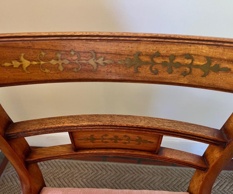 Late 20th C English Regency Style Yew Dining Chairs by Bevan Funnell, 8