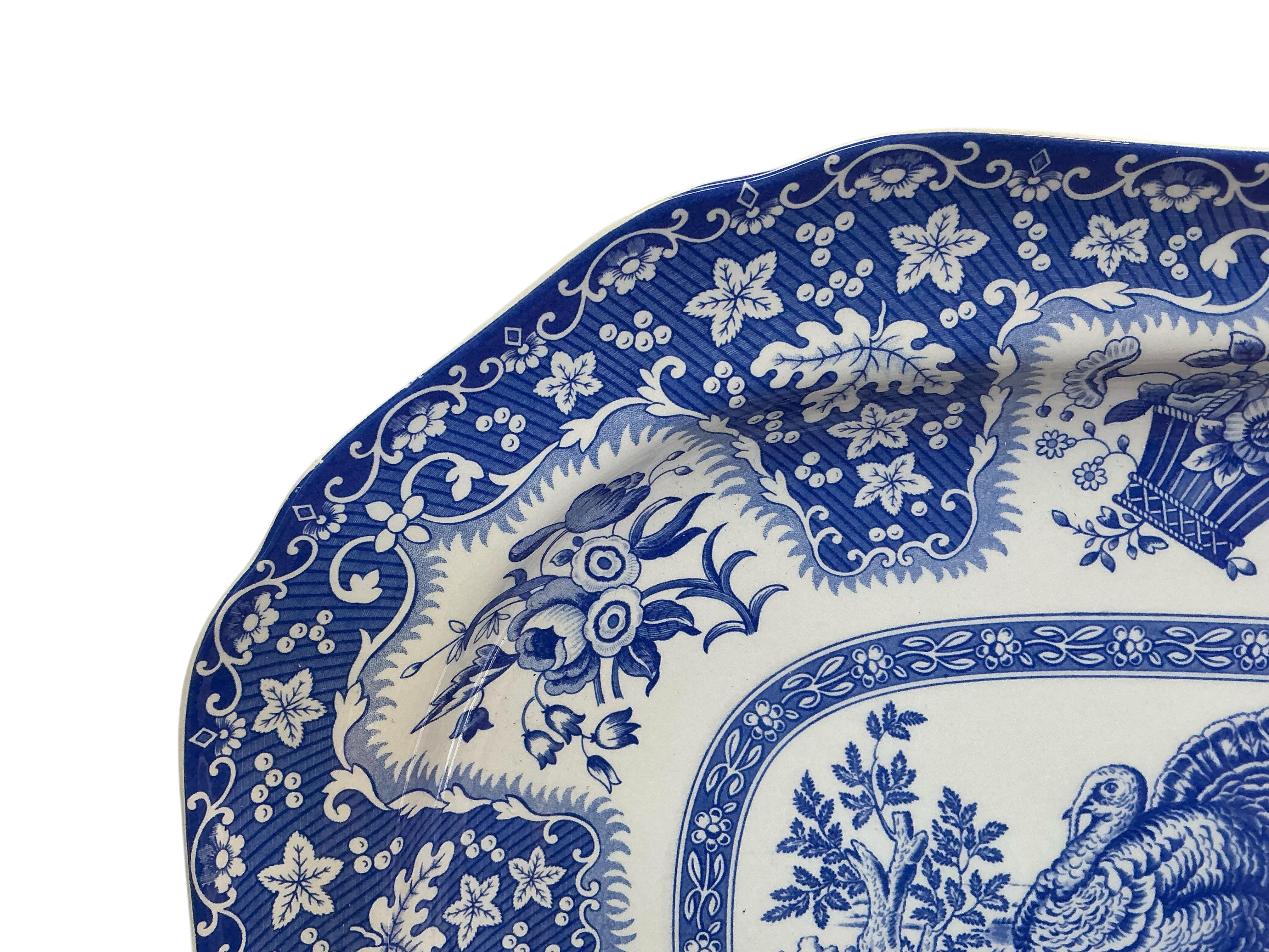 Victorien Fin du 20e siècle Plat à fromage anglais Spode de style victorien bleu et blanc en vente