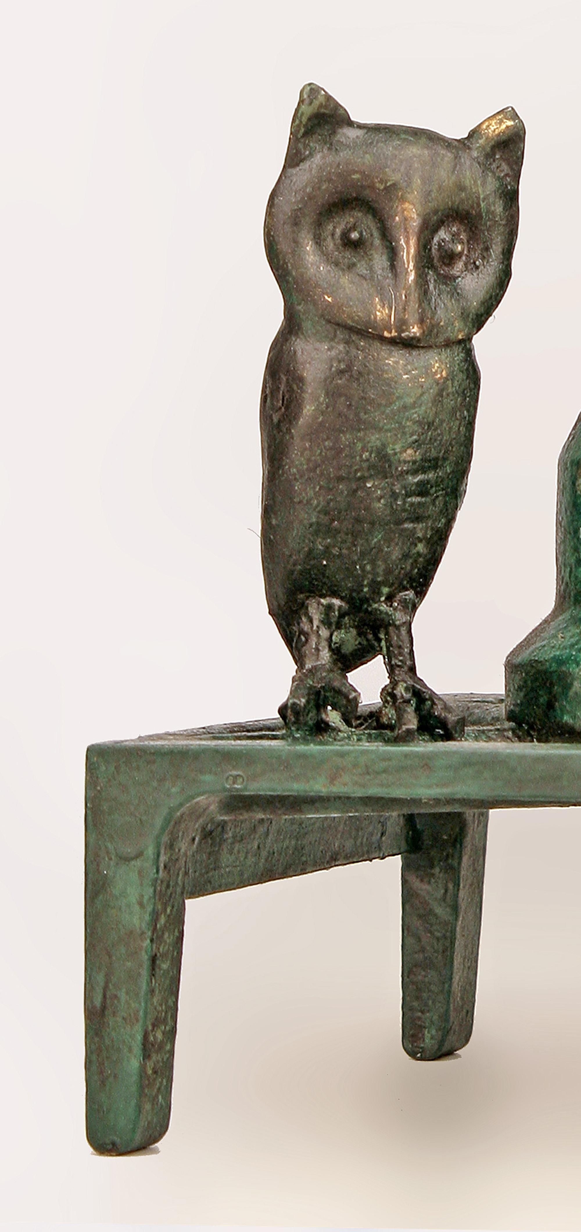 Late 20th C. Expressionist Giacometti-Like Pair of French Bronze Candle Holders For Sale 4