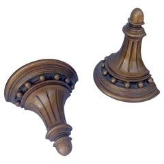 Late 20th-C. Federal Style Gilt Composition Wall Brackets For Plates - Pair