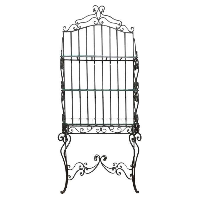 Late 20th C. French Boulangerie Iron Scroll Stand/ Rack For Sale