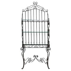Late 20th C. French Boulangerie Iron Scroll Stand/ Rack