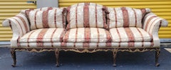 Late 20th-C. French Louis XVI Style Sofa By EJ Victor In Stripe Damask