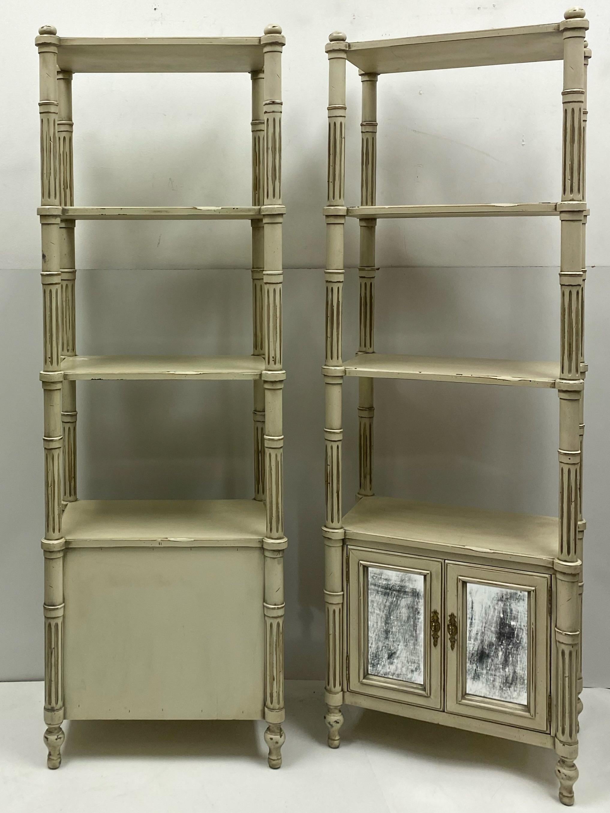 American Late 20th-C. Gustavian or Swedish Style Etageres / Bookshelves / Cabinets, Pair For Sale