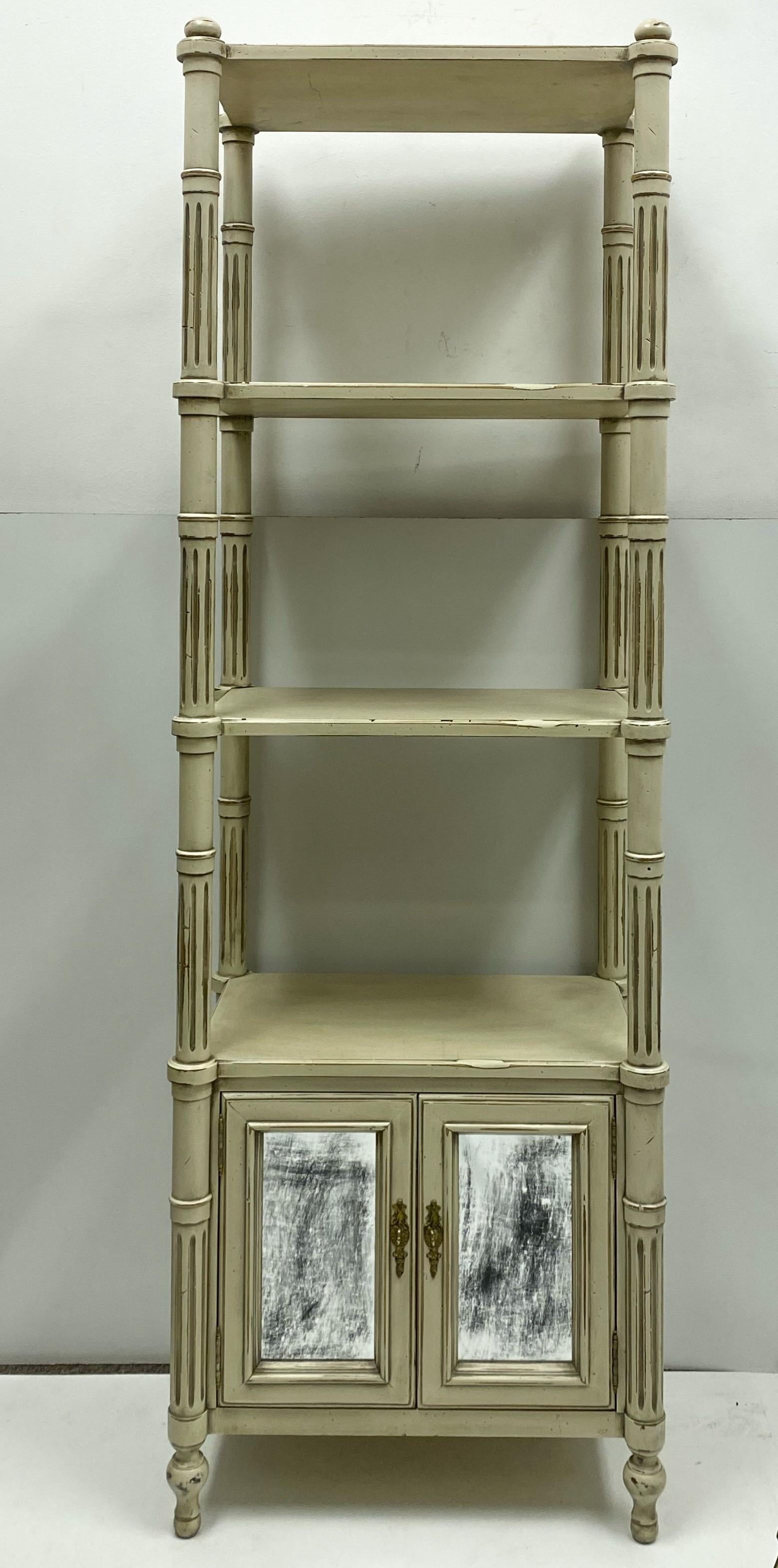 Late 20th-C. Gustavian or Swedish Style Etageres / Bookshelves / Cabinets, Pair In Good Condition For Sale In Kennesaw, GA