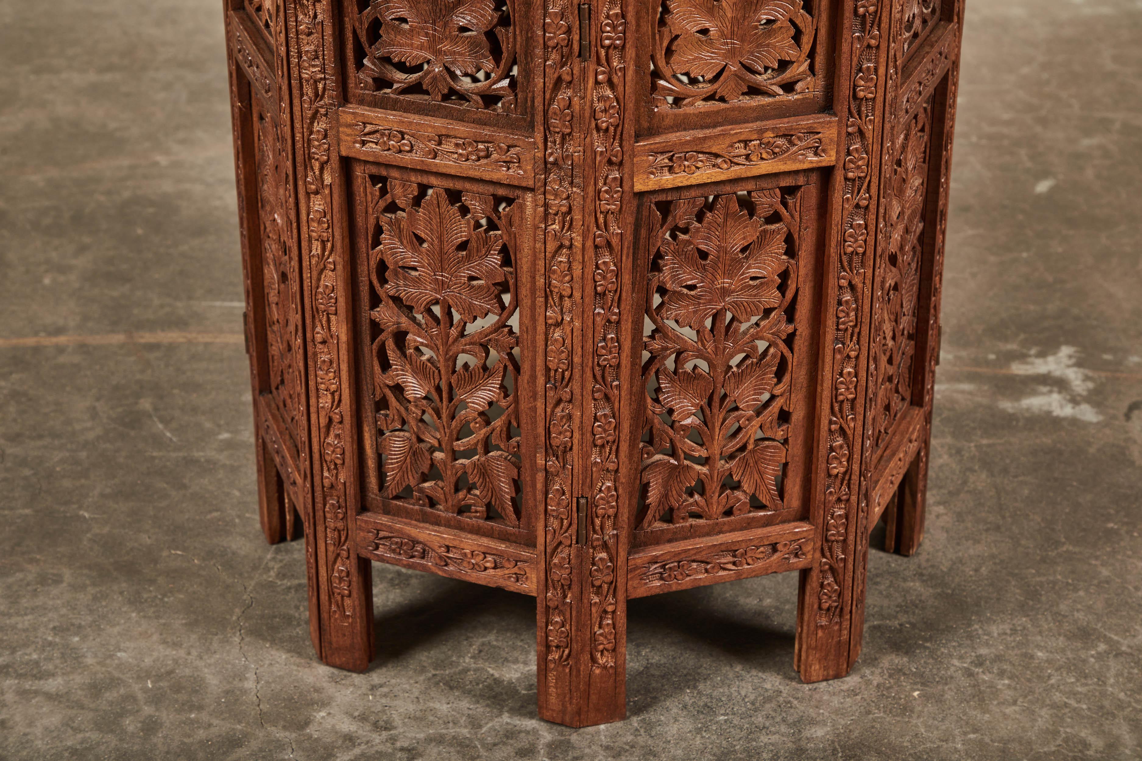 Late 20th Century Indian Carved Side Table 1