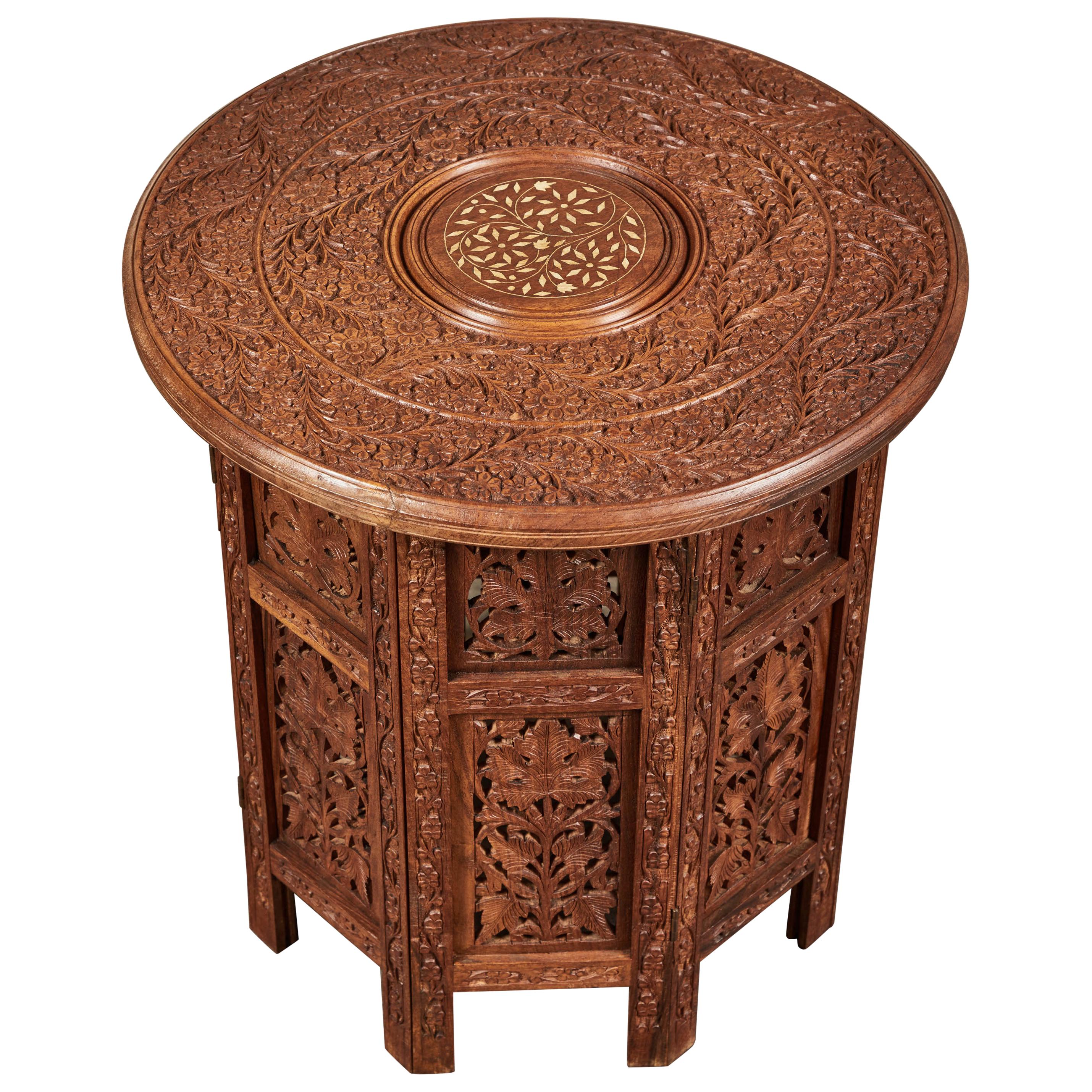 Late 20th Century Indian Carved Side Table