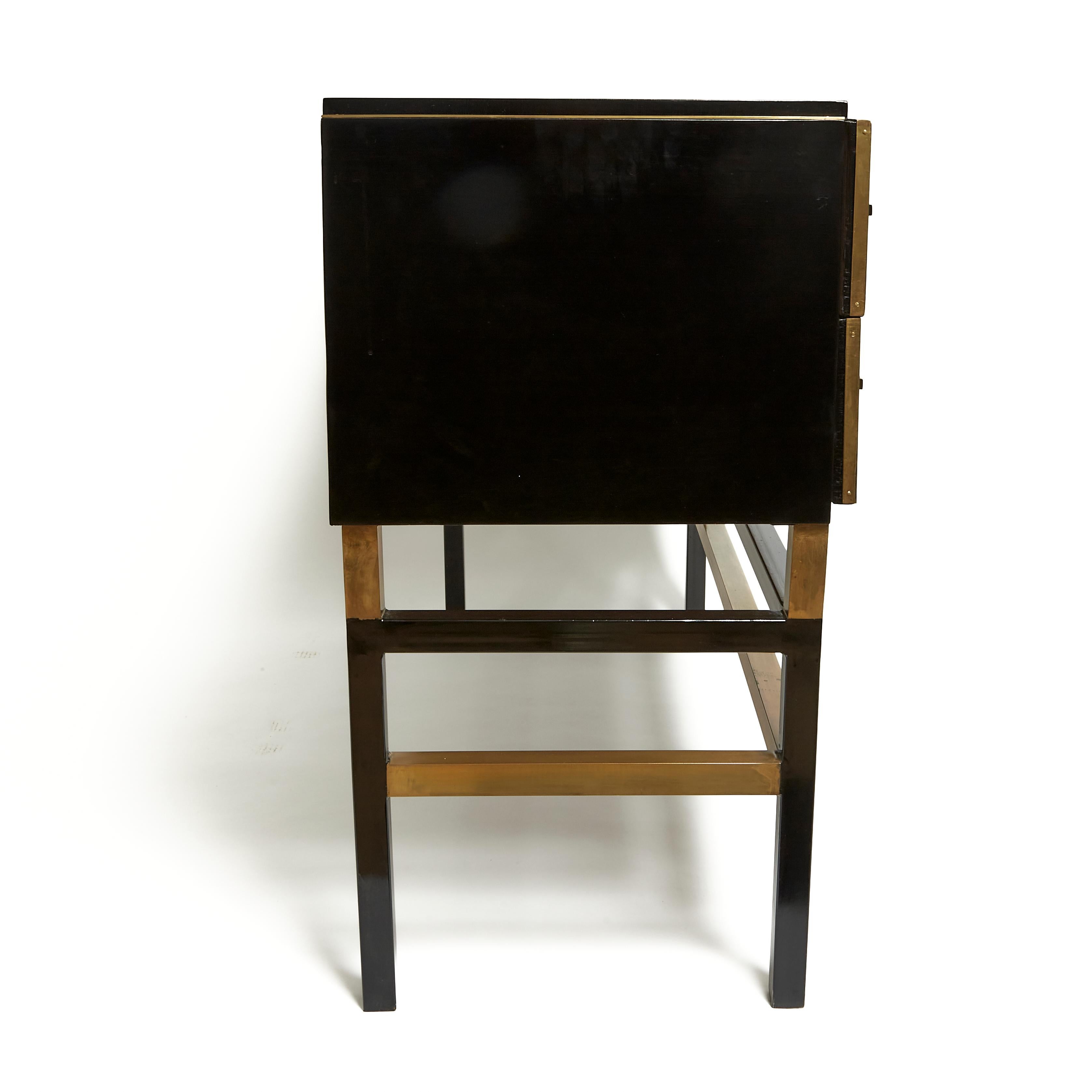 Late 20th Century Italian Ebonized 2-Drawer Cabinet 7