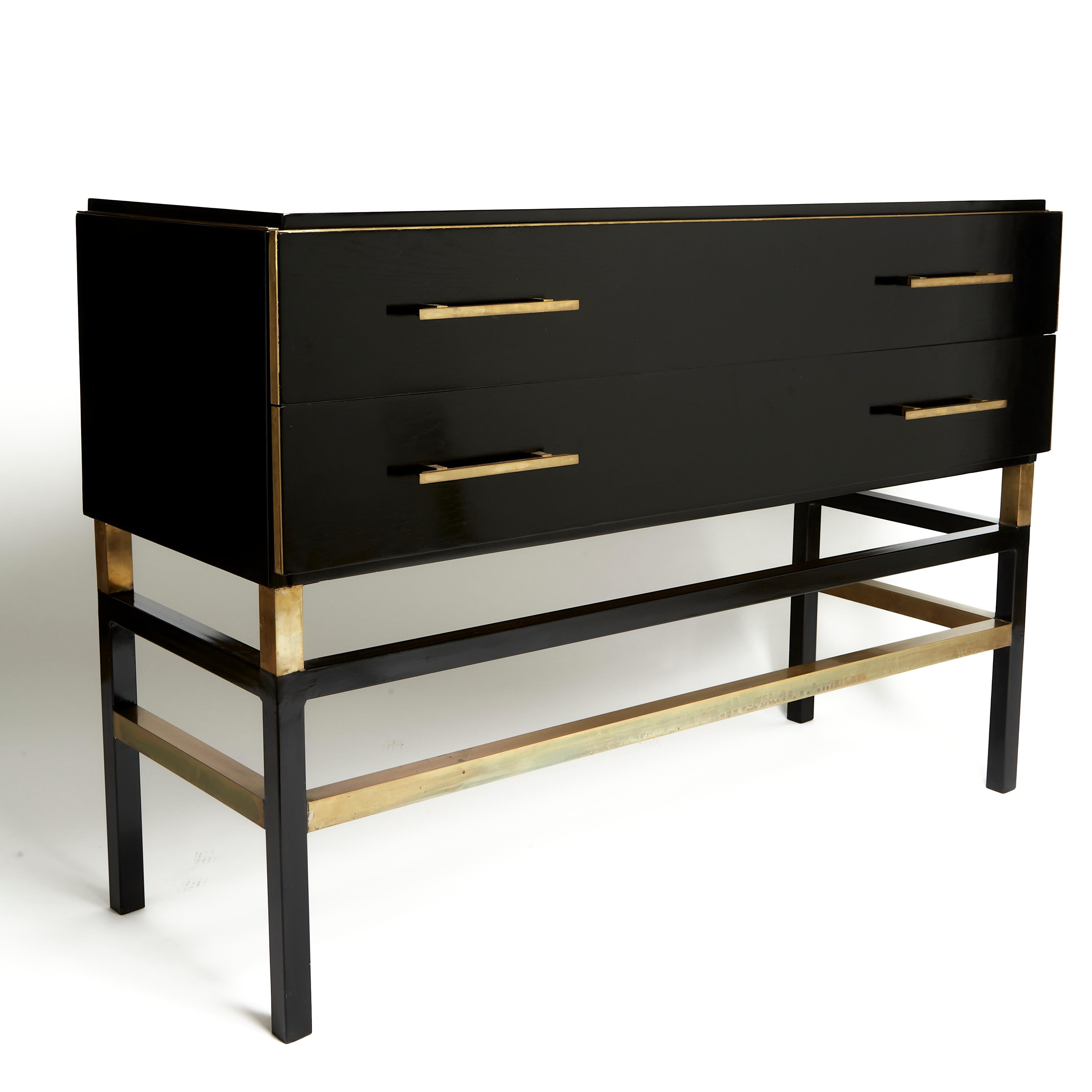 Late 20th Century Italian Ebonized 2-Drawer Cabinet 9