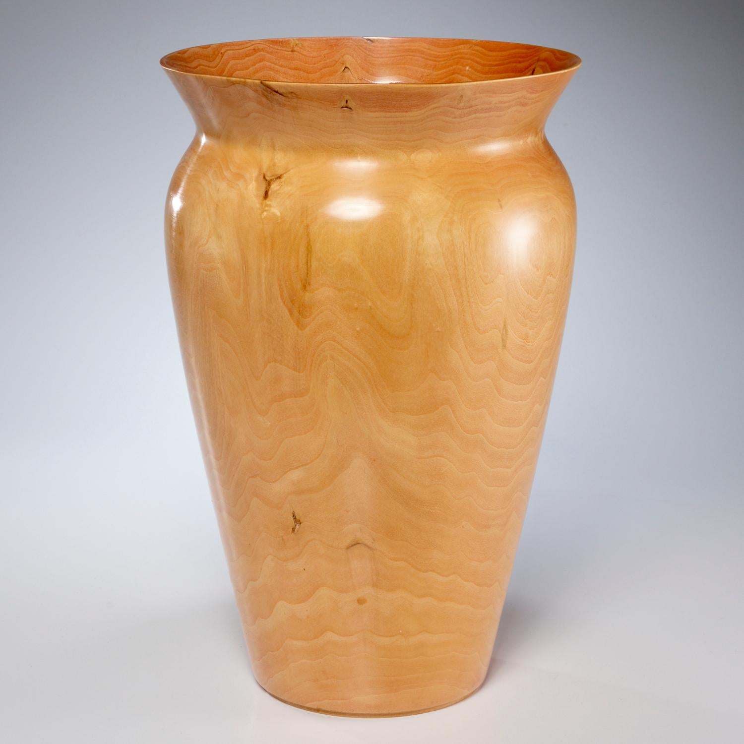 Late 20th Century Late 20th C. Large Classically Shaped Wood Turned Vase with Tactile Patina For Sale