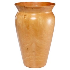 Fin du XXe s. Grand vase de forme classique en bois tourné à patine tactile