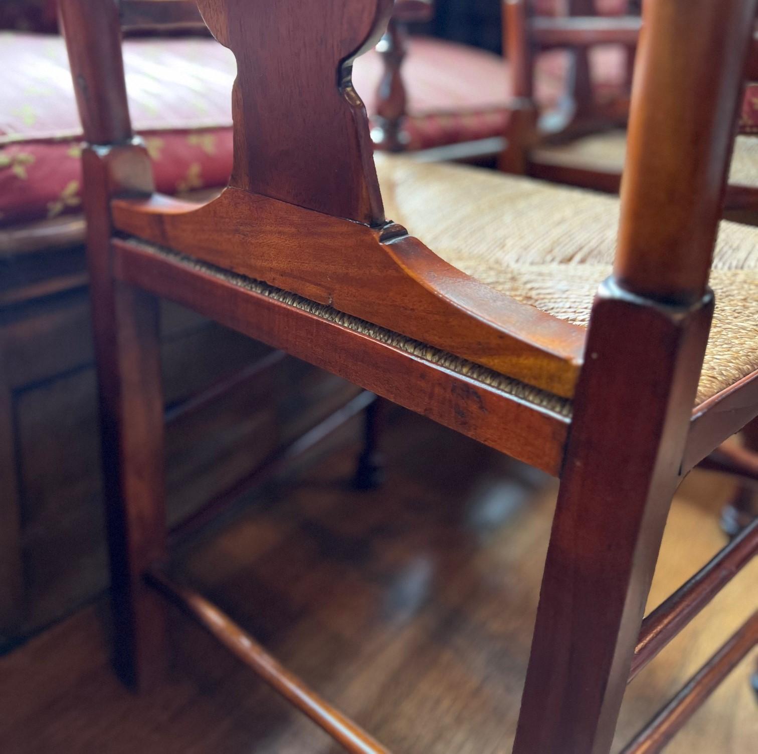 Late 20th C. Lillian August Cherry Wood Dining Chair with Rush Seat - A Pair For Sale 5