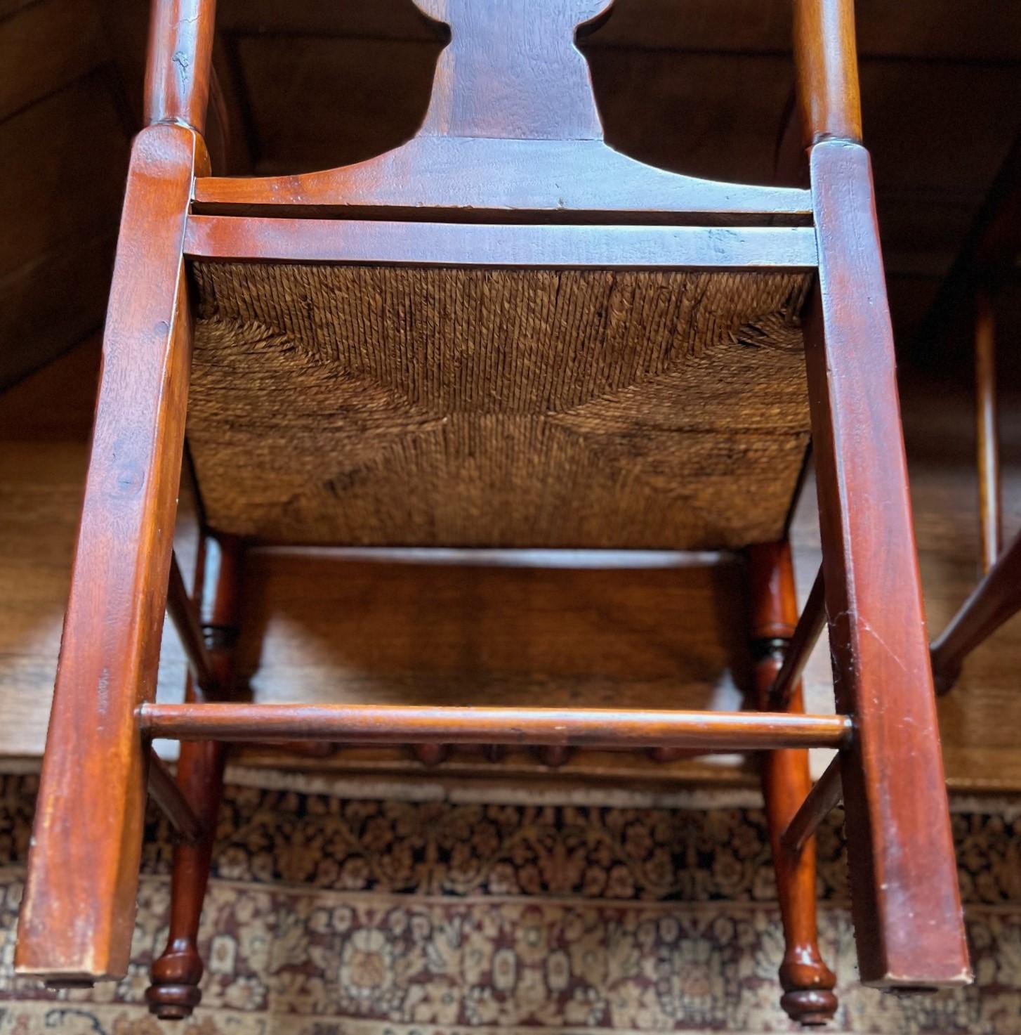 Late 20th C. Lillian August Cherry Wood Dining Chair with Rush Seat - A Pair For Sale 7