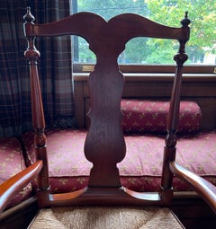 Late 20th C. Lillian August Cherry Wood Dining Chair with Rush Seat - A Pair