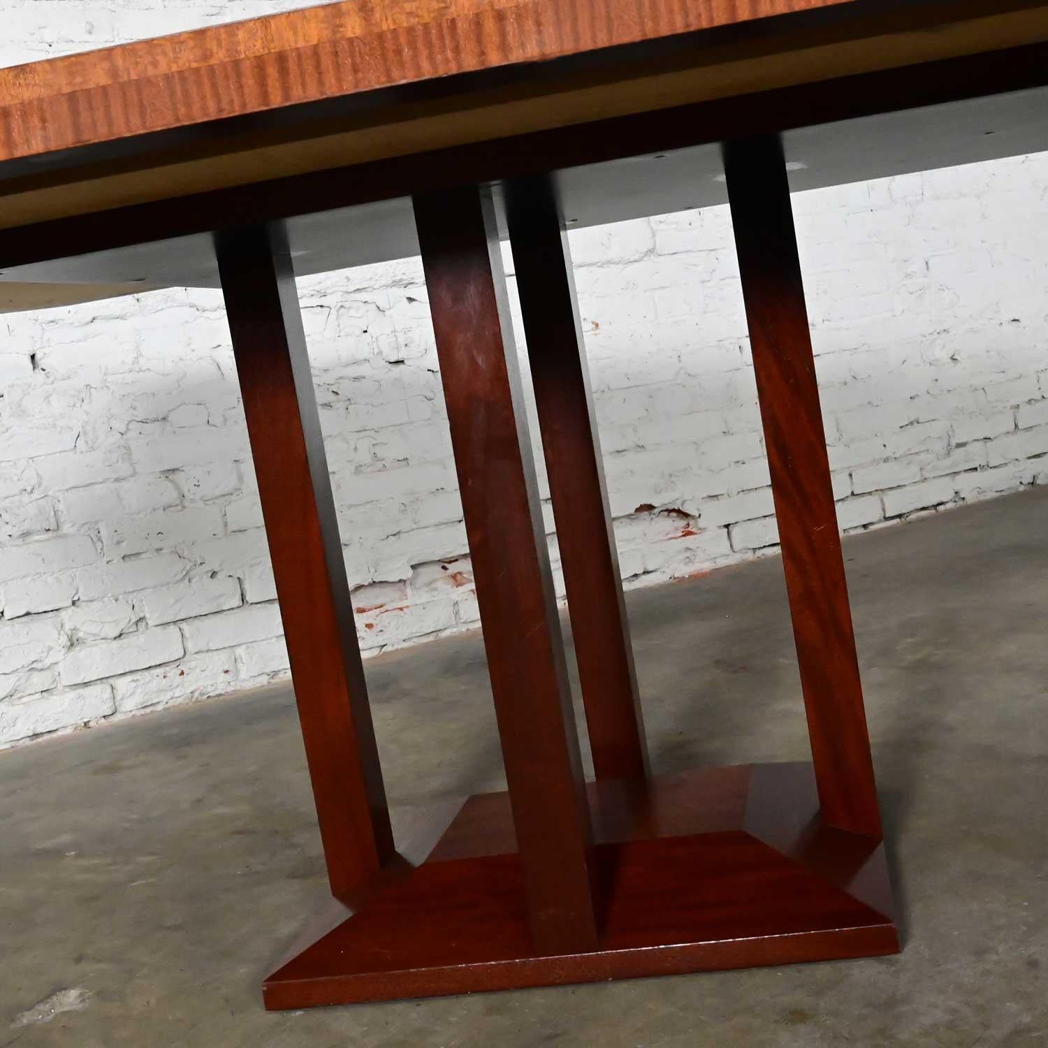 Fin du 20e siècle Grande table de salle à manger ou de conférence à deux pieds en acajou sur mesure en vente 2